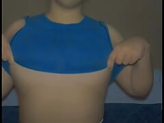 Boy shows his breasts in hot video call