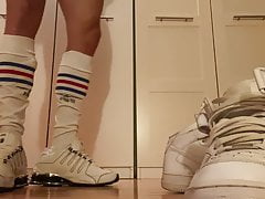 CUMMING WITH PIERCED CATHED COCK ON NIKE AFOS