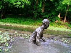 Secret Sloppy Mud Pit Naked in Public Forest