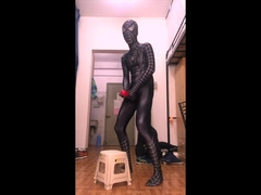 蜘蛛侠紧身衣玩飞机杯zentai Fleshlight