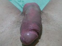 Big cumshot, young man cumming a lot while masturbating his big thick cock very hard horny