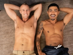 Lanky blonde Blake fucks Asher's tight black ass