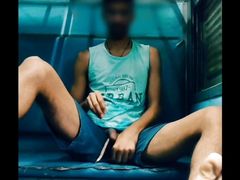 Gay in train cum