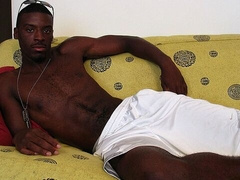 Amazing black dick showcased during hot masturbation