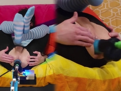 Femboy Getting Knotted Through Ripped Tights Makes Him Feel Like A Good Slut