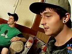 Three straight amateurs jerking their dicks off together