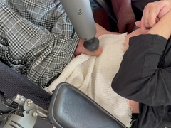 Caregiver Helps Quadriplegic Ejaculation In Wheelchair