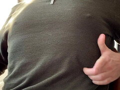 Jerking by the kitchen, intense orgasm, cum on pants