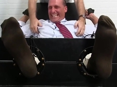 Hunk barely endured while being tickled and tied up good