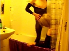 Shower Sluts: Big Cock Emo Crossdresser Fucks Young Amateur