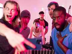 Twink tries the DJ's cock in both holes and gets intimate in surreal perversions