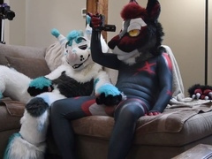 Fursuit, gay murrsuit, gay cumshot