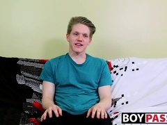 Blond twink with fat ass interviewed and dicked down raw