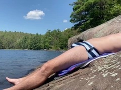 Aaron Sunbathes Nude