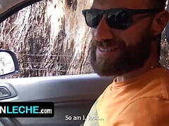 Latin Leche - Muscular Amateur Latino With Beard Slobbers And Rides Stranger's Cock Outdoors
