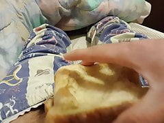 Thicker toast slice white bread woman lick