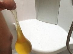 Huge piss in condom