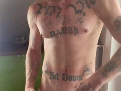 Masturbating off my ample meatpipe with XXL Popshot