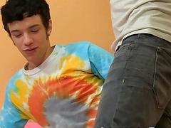 Lollipop twinks spray warm cum after BJ