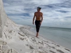 Brilliant beach spot to get nude and jack my gigantic man sausage