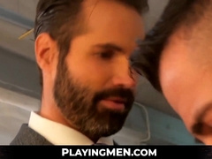 PlayingMen.com - Hunk in suit and tie rimmed and fucked from behind with deep thrusts