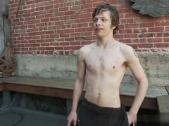 Tattoo boy bound and facial