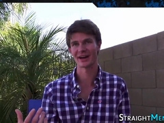 Watch this kinky amateur twink get a hot finish from straight stud in POV