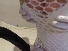 Misty fucks huge black dildo 8