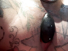 Close up anal electronic plug