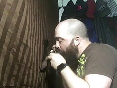 Draining handsome latin bear through my gloryhole