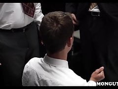 Mormon Twink Sucks Off Three Men In Dark Secret Room