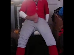 Horny After Baseball Practice Jockdad87 Busts a Nut on a Jordan Shoe