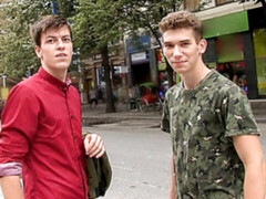 Naked twinks fuck in front of the cameraman