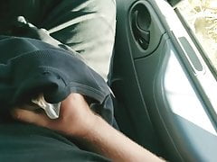 Van Driver On Break Wanking In Public Into Condom