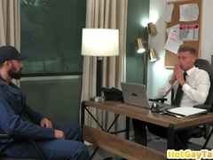 Office Jock Eager To Ride Blue Collars Cock