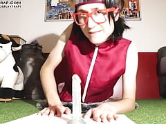 Naruto Sarada feet and ass play trap cosplay