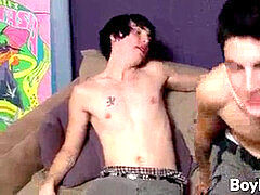 dangled twunk deep throating and banging in hardcore threesome