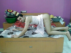 Cute sissy crossdresser Sweet Lollipop in a pink princess nighty.