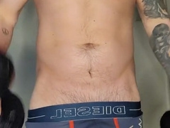 Christian Brooks works out in undergarments and displays off Perspiring Underarms !!!