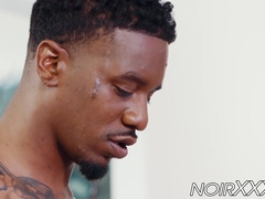 Tattooed black stud Marquee DAngelo fucks his white lover