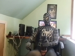 Spiderman shoots a huge load