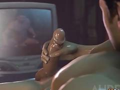 3D guy solo cock wanking and Witcher sex