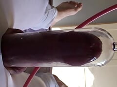 Electric cock pump, prostate toy, precum and close up cumshot