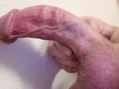 Grandfather's good-sized salami with the highest precum stream ever seen.