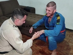 grappling lecturer and college girl fapping off together