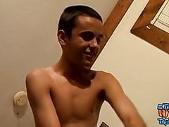 Young straight buddies Chain and Wiley jerk off to cum