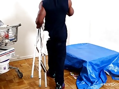 NextDoorEbony Black Hunk Jerks Beautiful Cock