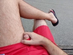 Chilling in park with a new pal (some masturbating, peeing, flashing)