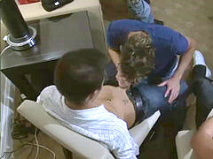 Gay cock sucking, youthfull, cum eating