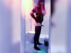 Cross dresser legs heels butt undergarments 2